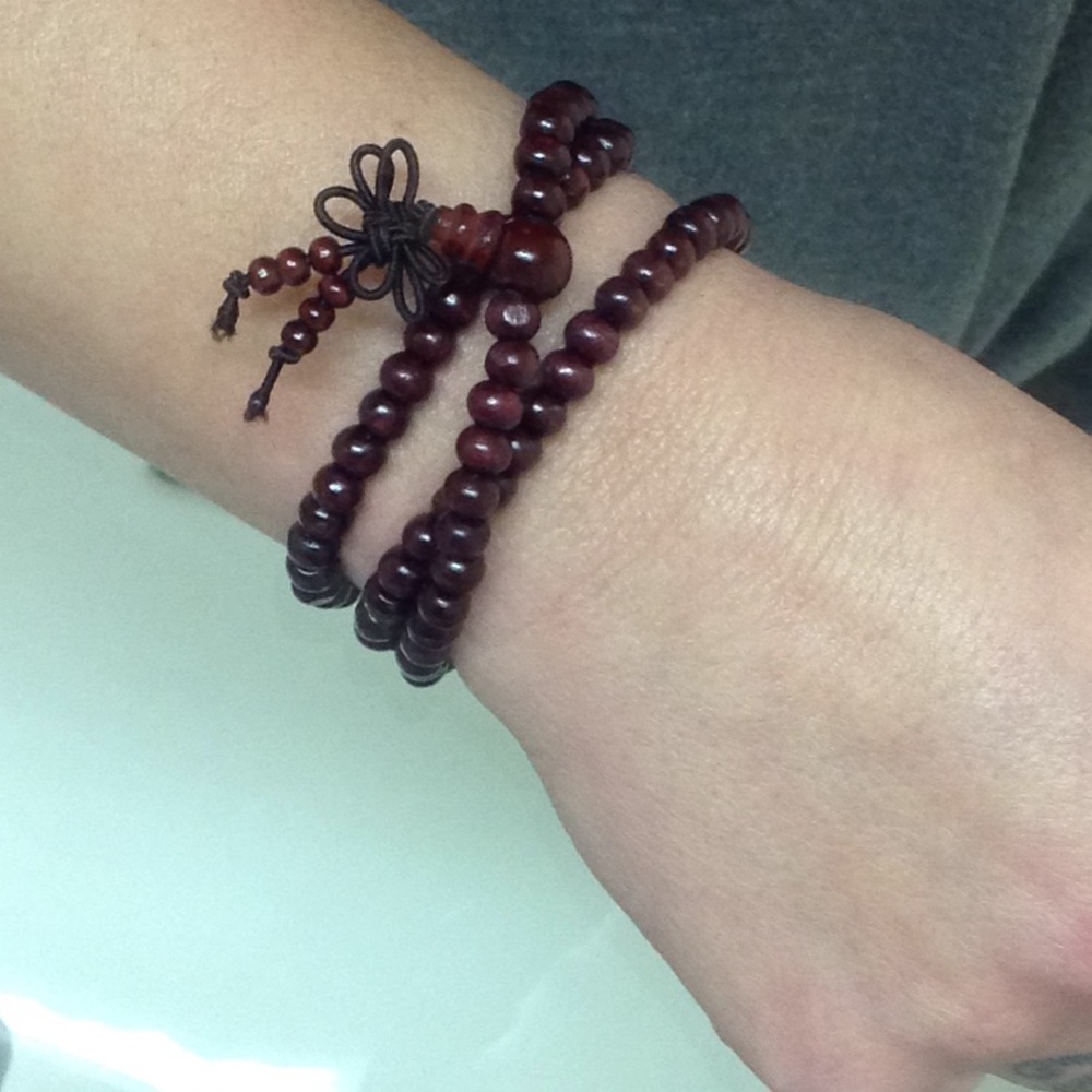 Tibetan Buddhist Wood Bracelet/ Necklace,Brown